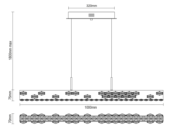 Závěsný křišťálový lustr CLARIS 1000 - V30002 5