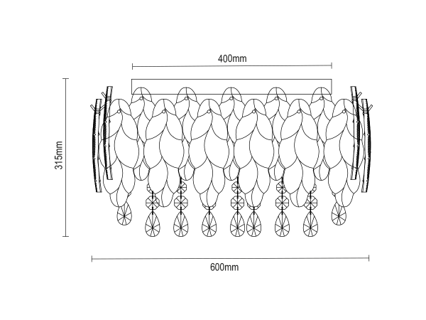 Stropní křišťálový lustr GURU 600 - V20107 5