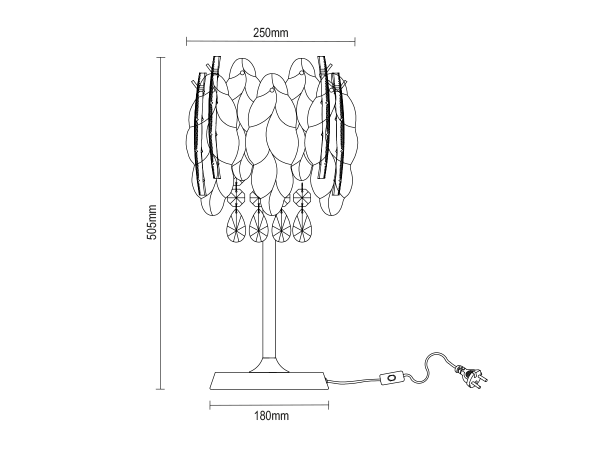 Křišťálová stolní lampa GURU 505 - V20105 7