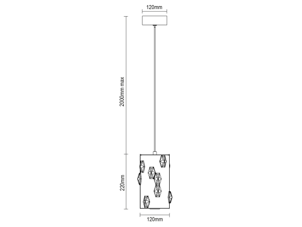 Závěsná křišťálová lampa CLARIS 120 - V30001 8