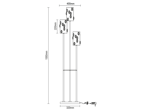 Křišťálová stojací lampa CLARIS - V30012 10