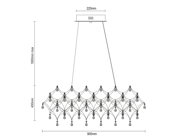 JOYA závěsný křišťálový lustr 900 – V40011 10