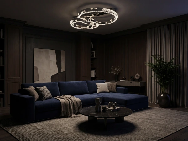 Stropní křišťálový lustr CLARIS 800+600 - V30009 4