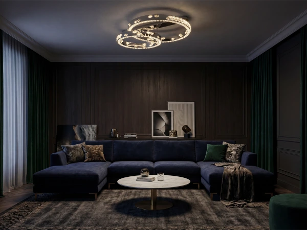 Stropní křišťálový lustr CLARIS 800+600 - V30009 2