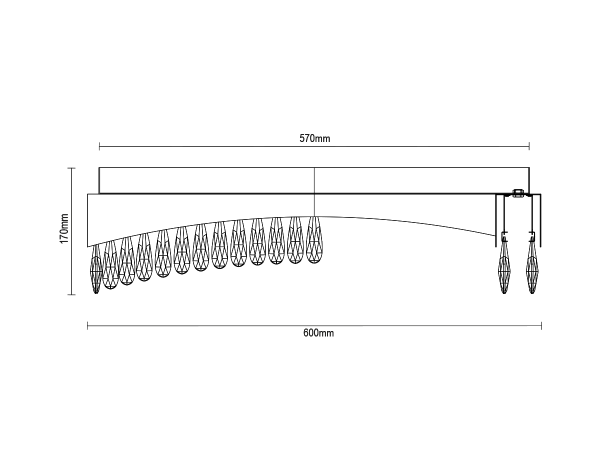 Stropní křišťálový lustr AURORA 600 - V30080 8