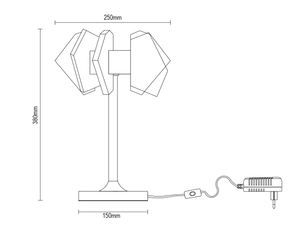 PIKASO Stolní křišťálová lampa 380 - V30026 10