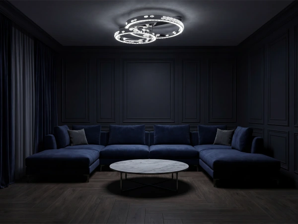 Stropní křišťálový lustr CLARIS 800+600 - V30009 3