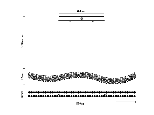 Závěsný křišťálový lustr AURORA 1100 - V30071 7