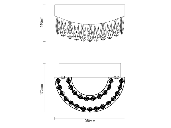Nástěnná křišťálová lampa AURORA - V30081 5