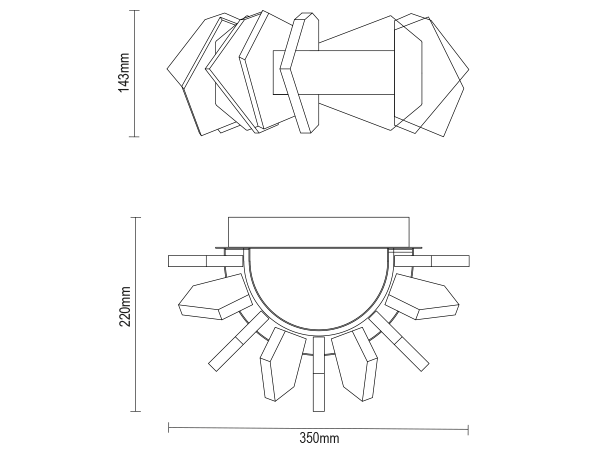 PIKASO Nástěnný křišťálový lustr - V30025 10