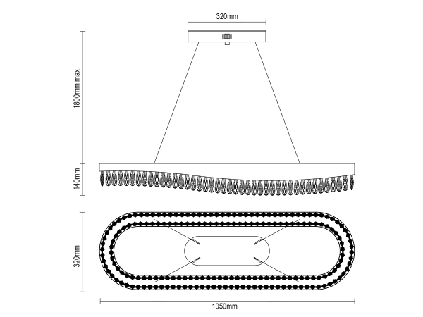 Závěsný křišťálový lustr AURORA 1050 - V30072 7