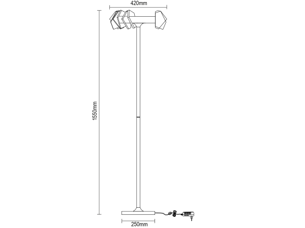 Křišťálová stojací lampa PIKASO 1550 - V30027 11