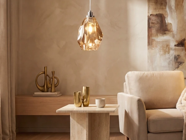 Závěsná křišťálová lampa DIAMOR AMBER - V30052 2