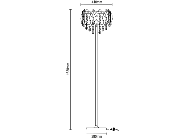 Křišťálová stojací lampa GURU 1680 - V20106 7