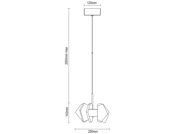 Závěsný křišťálový lustr PIKASO 250 - V30022 13