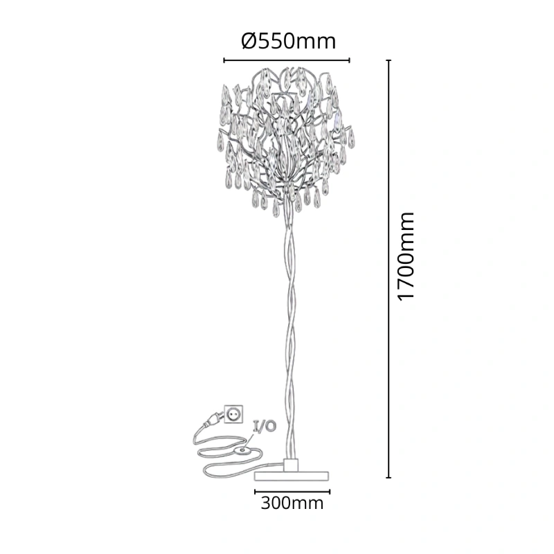 Křišťálová stojací lampa GOCCIA 1700 - V20037 5
