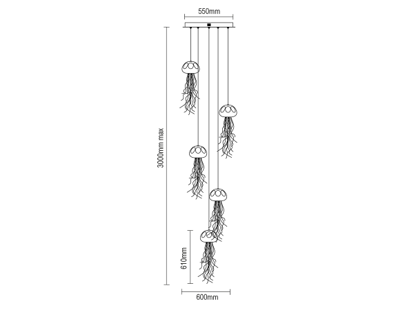 Závěsný křišťálový lustr MEDUSA - V30061 8