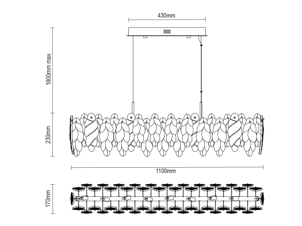 Závěsný lustr CHOREO 1100x170 - V20111 9