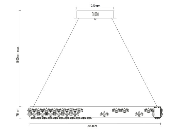 Závěsný křišťálový lustr CLARIS 800 - V30005 6