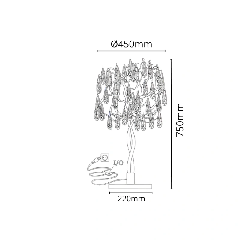 Křišťálová stolní lampa GOCCIA 750 - V20036 6