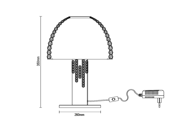 Křišťálová stolní lampa KATRIA 350 - V30046 9
