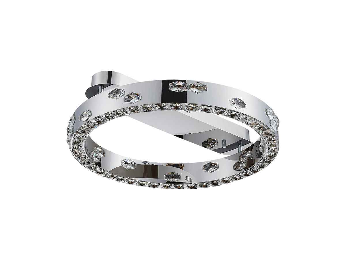 Křišťálová LED svítidla s chromovým detailem a elegantním světelným efektem.