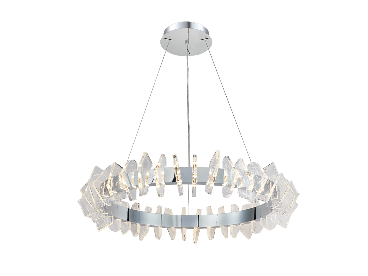 Moderní svítidla ze skla s výrazným detailem, která vytvářejí zajímavý světelný efekt v prostoru.